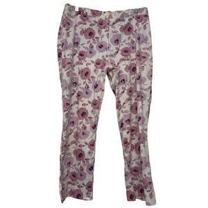 Hennes Collection by H&M Vintage Floral Fashion Pants Womens 14 Ankle Straight